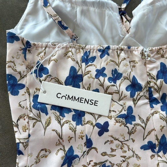 Commense Floral Print Knotted Irregular Hem Long Dress - Picture 11 of 14